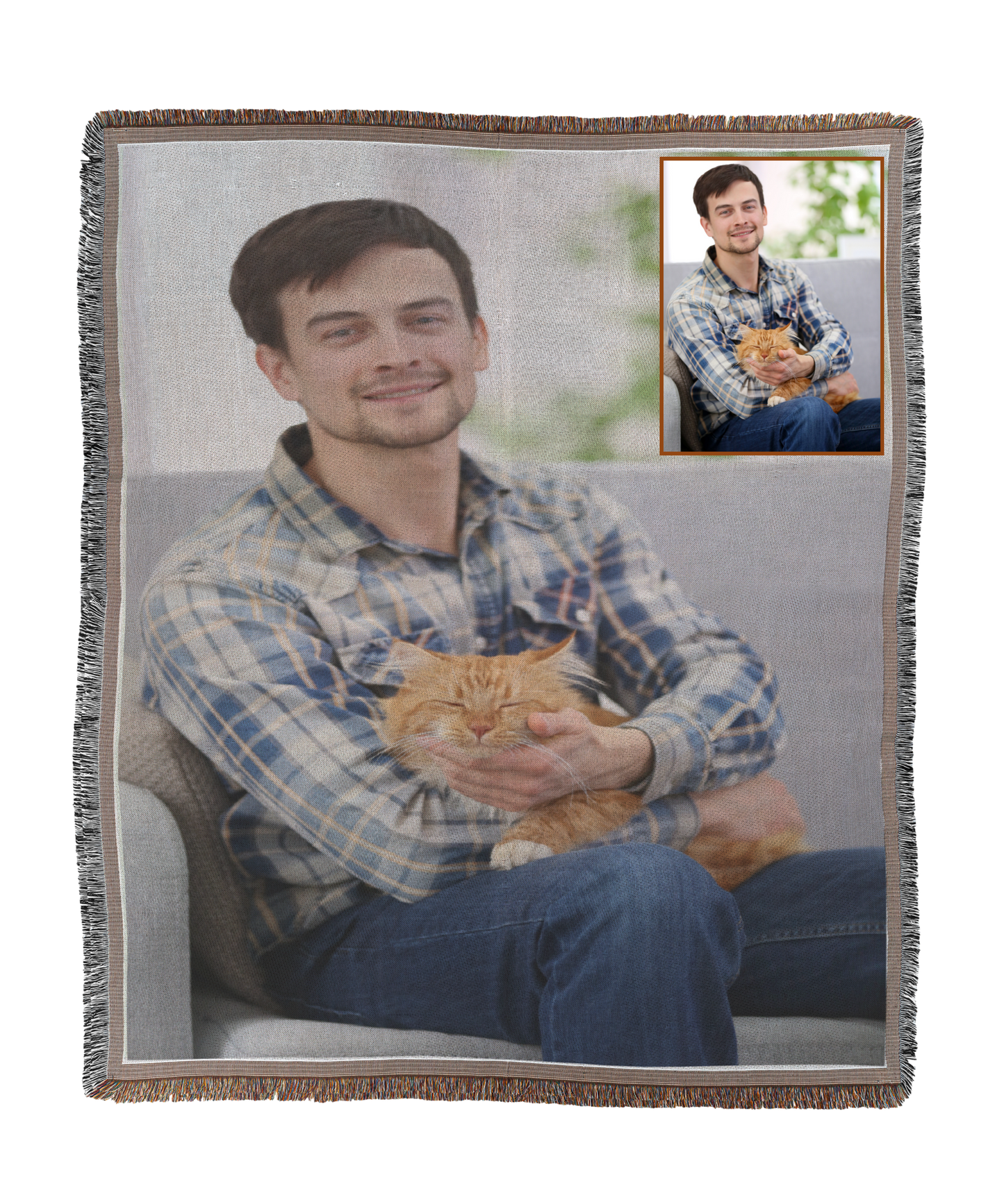 Woven Cat Portrait Blanket