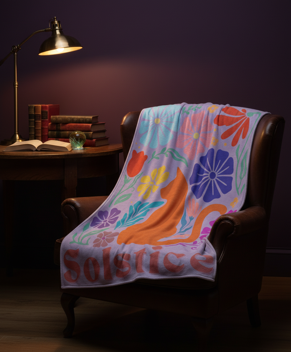 Retro Bloom Personalized Fleece Sherpa Blanket