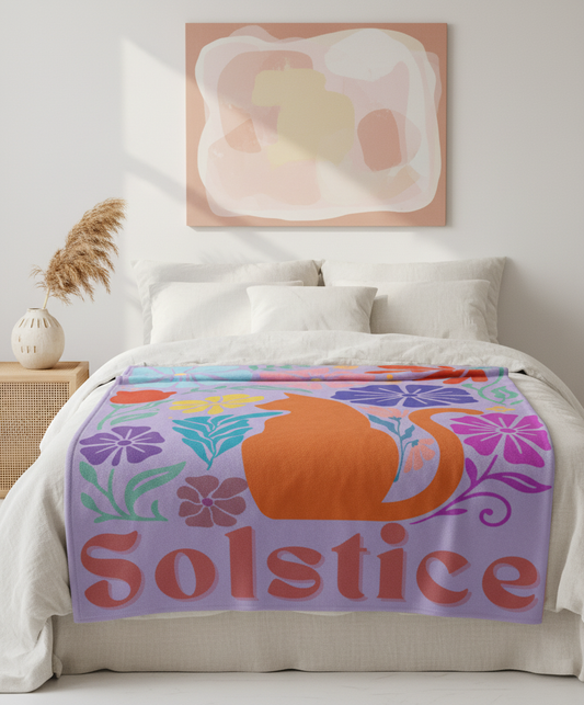 Retro Bloom Personalized Fleece Sherpa Blanket