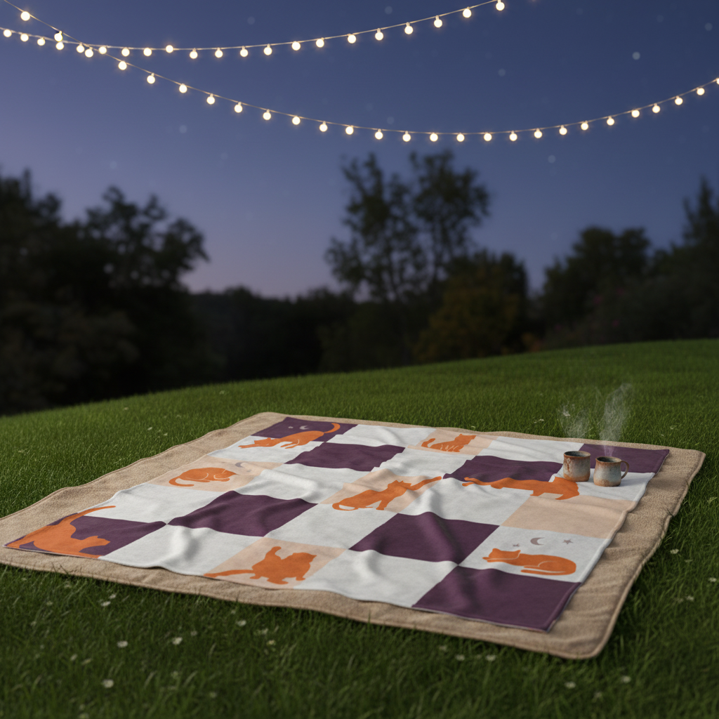 Pumpkin Patch Checkerboard Fleece Sherpa Blanket