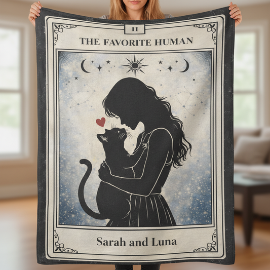 The Favorite Human, Personalized Tarot Cat Blanket