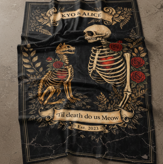 Till Death Do Us Meow Fleece Blanket