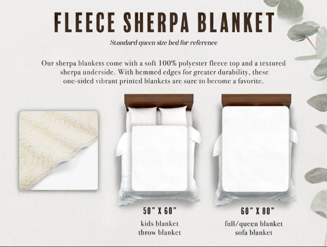 Pumpkin Patch Checkerboard Fleece Sherpa Blanket