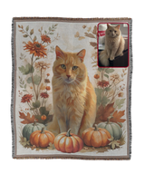 Autumn Cat Woven Blanket