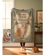 The Cat of the House  woven throw blanket
