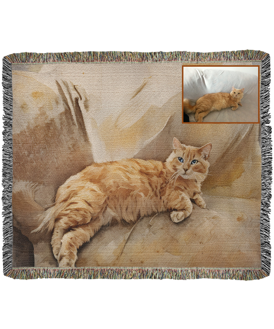 Artsy Cat Portrait Blanket