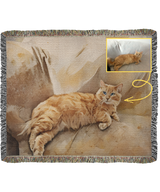 Artsy Cat Portrait Woven Throw Blanket