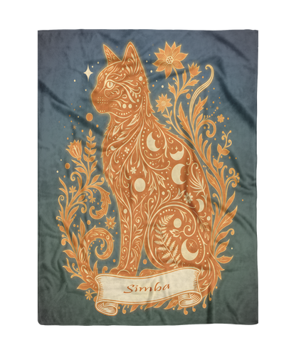 Custom Cozy Floral Celestial Fleece Sherpa Blanket