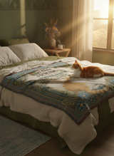 The Cat of the House  woven throw blanket