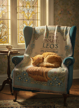 The Cat of the House  woven throw blanket