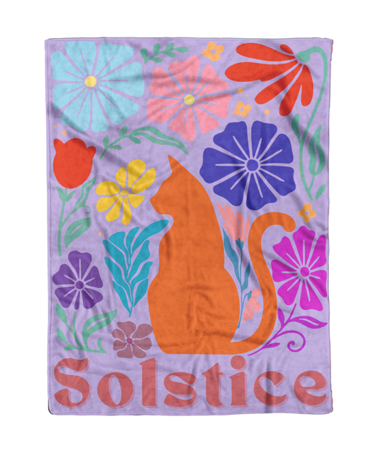 Retro Bloom Personalized Fleece Sherpa Blanket
