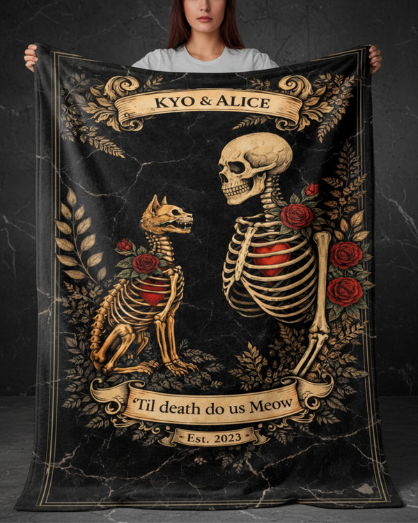 Till Death Do Us Meow Fleece Blanket