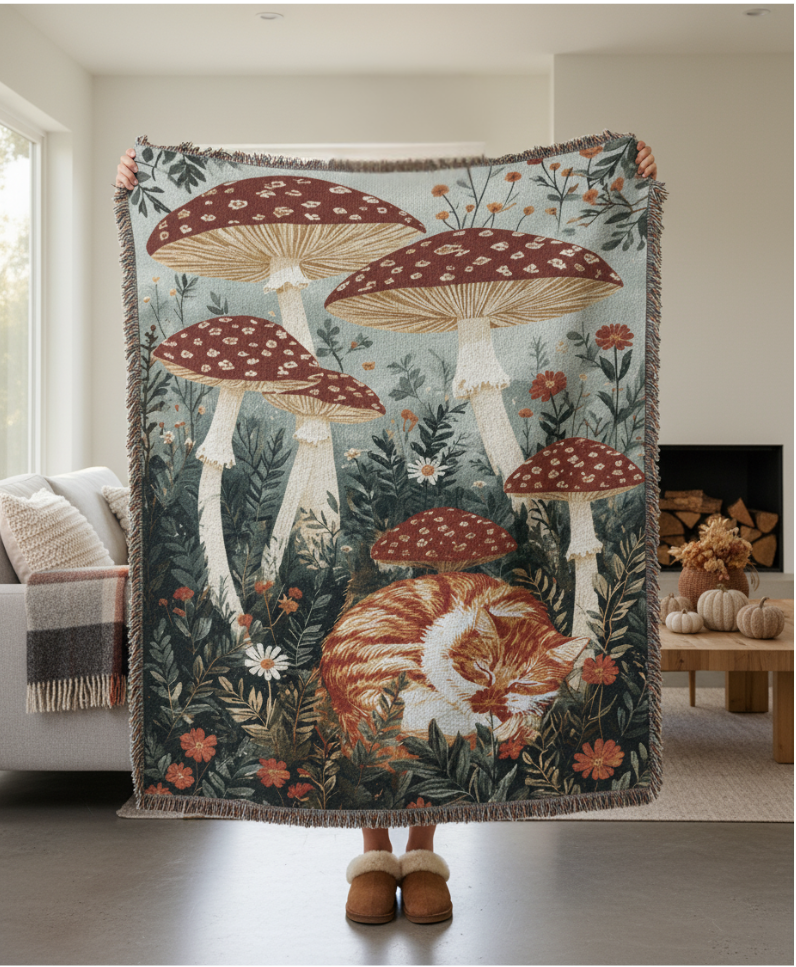 Woven Fall Cat Mushroom