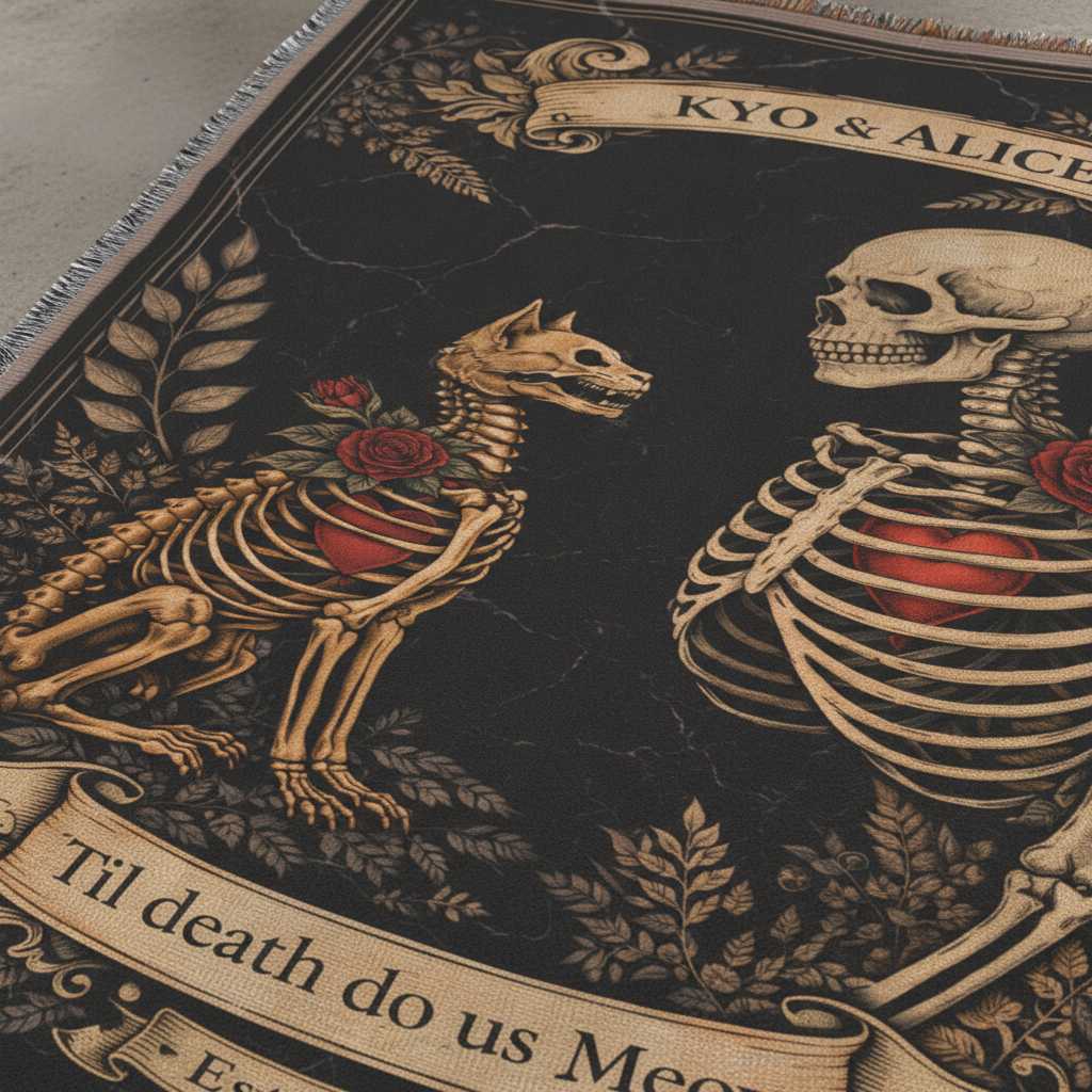 Till Death Do Us Meow Woven Blanket
